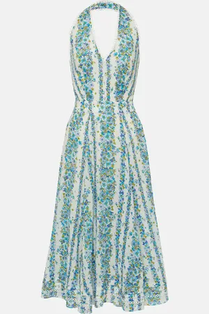 POUPETTE ST BARTH Beth floral halterneck cotton midi dress