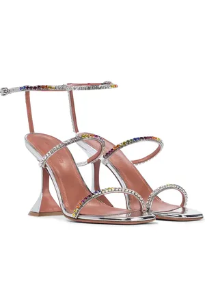 Amina Muaddi Gilda embellished leather sandals