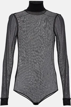 Maison Margiela Mockneck sheer mesh bodysuit