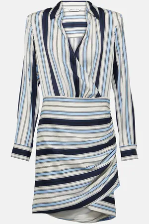 VERONICA BEARD Kadie striped silk-blend charmeuse mini dress
