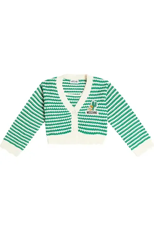 Moschino Striped cotton top and cardigan set