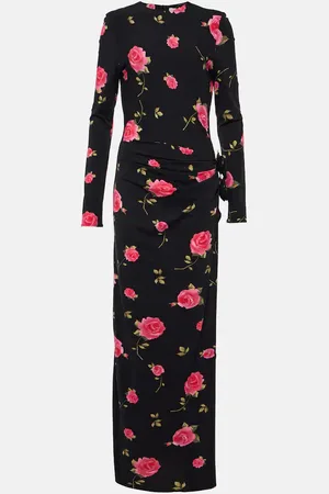 MAGDA BUTRYM Floral-appliquÃ© gathered maxi dress