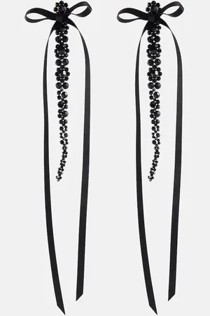 Simone Rocha Bow-embellished crystal drop earrings