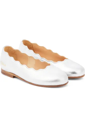 Chloé ChloÃ© Kids Lauren metallic leather ballet flats