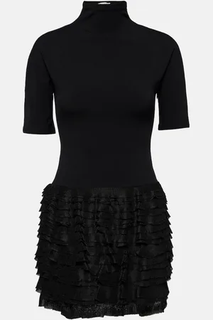 Alaïa AlaÃ¯a Ruffled high-neck jersey minidress