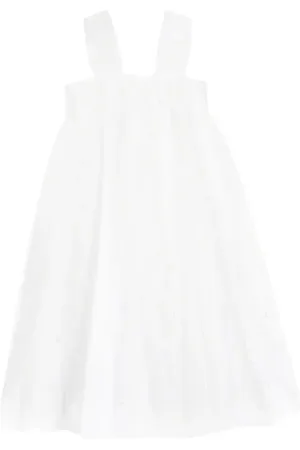 BONPOINT Fantasy embroidered tulle-trimmed dress