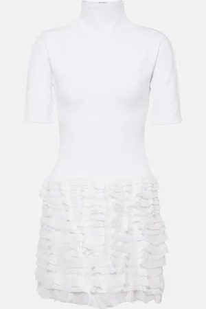 Alaïa AlaÃ¯a Ruffled high-neck jersey minidress