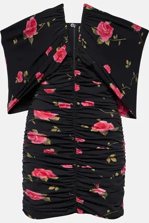 MAGDA BUTRYM Off-shoulder floral ruched minidress