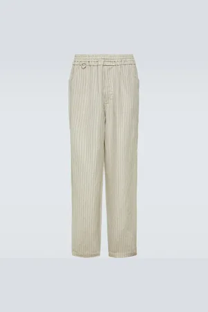 UNDERCOVER Pinstripe wool and linen wide-leg pants