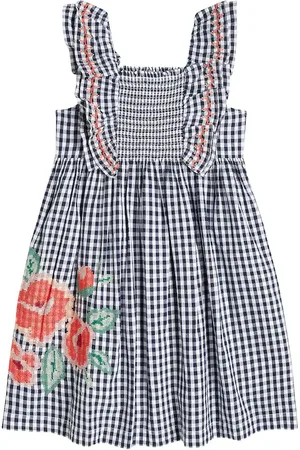 Tartine Et Chocolat Gingham embroidered cotton dress