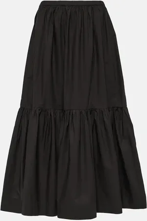 Ganni Cotton poplin midi skirt