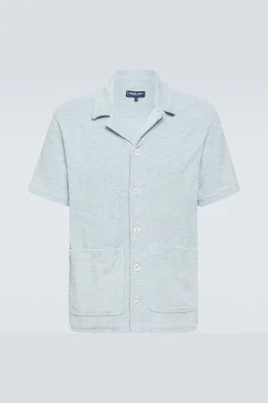 Frescobol Carioca Paco cotton terry jacquard bowling shirt