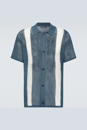 Frescobol Carioca Castillo cotton-blend crochet bowling shirt