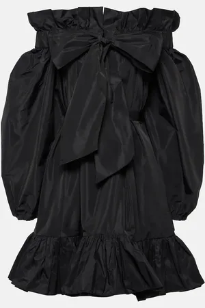 Patou Bow-detail ruffled faille minidress