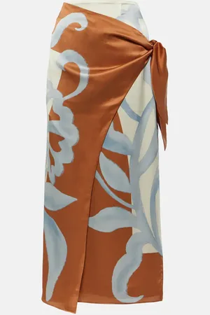 SIR Sorrento printed silk wrap skirt