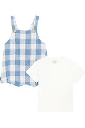 Il gufo Baby cotton playsuit and T-shirt set