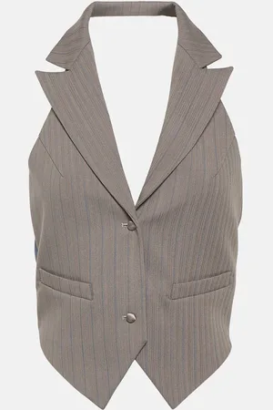 Didu Pinstripe chain-detail vest