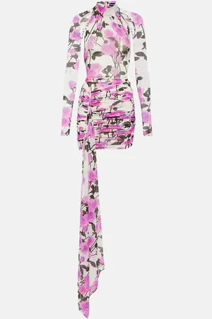 DAVID KOMA Floral ruched minidress