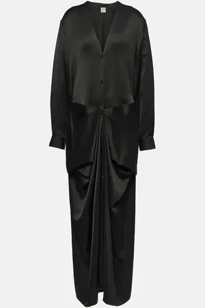 Totême Gathered satin maxi dress