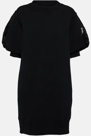 SACAI Sponge cotton-blend minidress