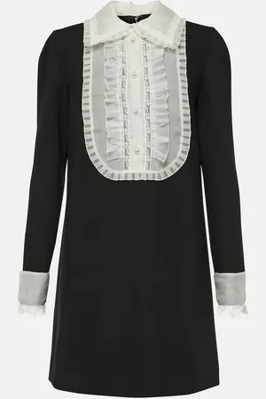 Dolce & Gabbana Organza-trimmed crÃªpe minidress