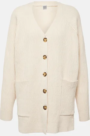 Totême Oversized cotton-blend bouclÃ© cardigan