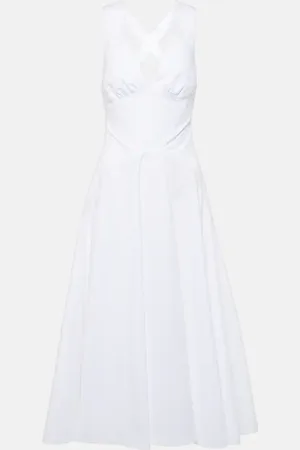Alaïa AlaÃ¯a Cotton poplin midi dress