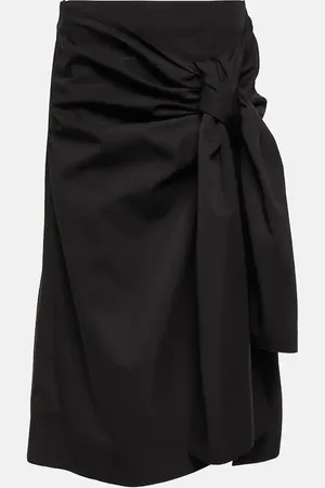Bottega Veneta Gathered cotton and silk midi skirt