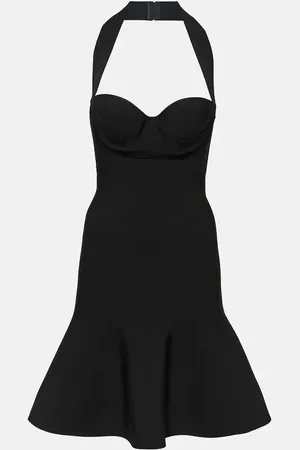Alaïa AlaÃ¯a Ribbed-knit halterneck minidress