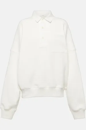 The Row Dende cotton-blend terry polo sweater