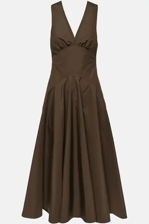 Alaïa AlaÃ¯a Cotton poplin midi dress