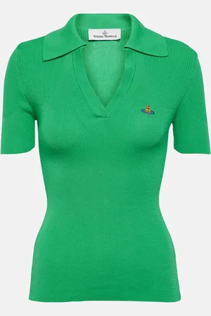 Vivienne Westwood Marina ribbed-knit cotton polo shirt