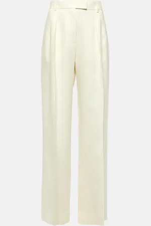 The Row Antone high-rise linen wide-leg pants