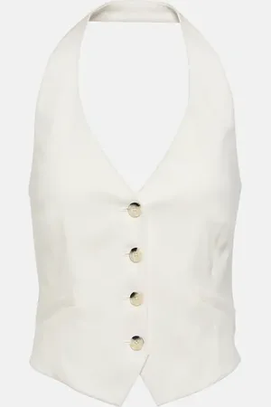 VERONICA BEARD Arabella halterneck linen-blend vest