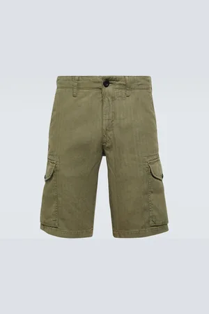 SLOWEAR Cotton and linen cargo shorts