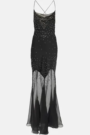 Paco rabanne Embellished chiffon maxi dress
