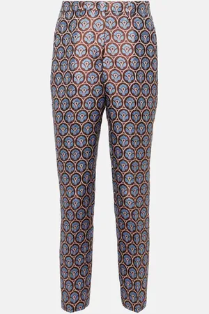Etro Cropped jacquard slim pants