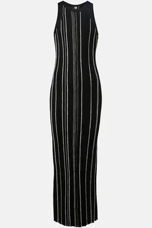 Totême Striped ribbed-knit maxi dress