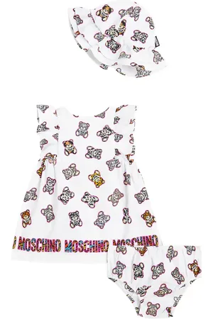 Moschino Baby cotton dress, bloomers and hat set