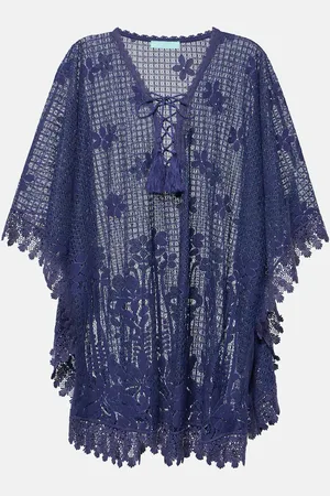 Melissa Odabash Cindy embroidered cotton-blend kaftan