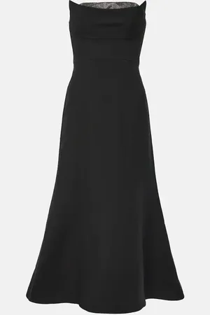 Roland Mouret Embellished wool and silk midi dress