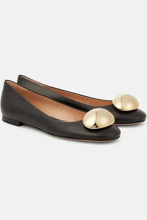 Gianvito Rossi Sphera leather ballet flats