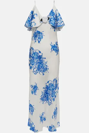 RODARTE Floral silk slip dress