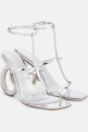 Salvatore Ferragamo Elina 105 metallic leather sandals