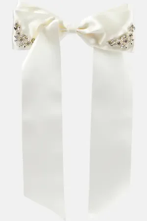 Simone Rocha Embellished satin bow barrette