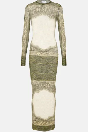 Jean Paul Gaultier Printed mesh maxi dress