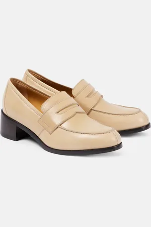 The Row Vera leather loafer pumps