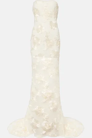 ROTATE Bridal Alberty floral-appliquÃ© mesh gown
