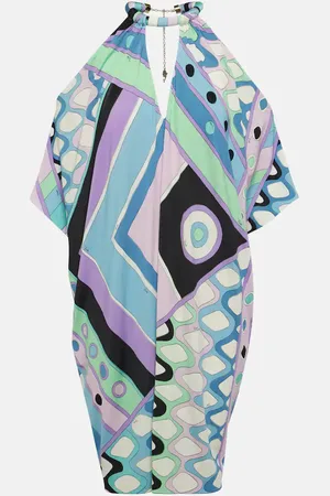 Puccini Vivara-print jersey satin kaftan