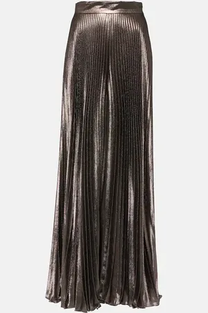 Max Mara Elegante Panteon silk-blend lamÃ© wide-leg pants